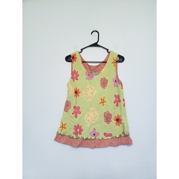 F L Malik Outfit Set Women's L Tank Sz M Maxi Skirt Rayon Ruffle Floral Hippie - Picture 3 of 9